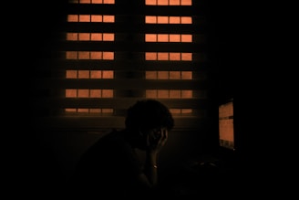 A calm, scientific-themed illustration of a person taking an online personality test on a laptop.