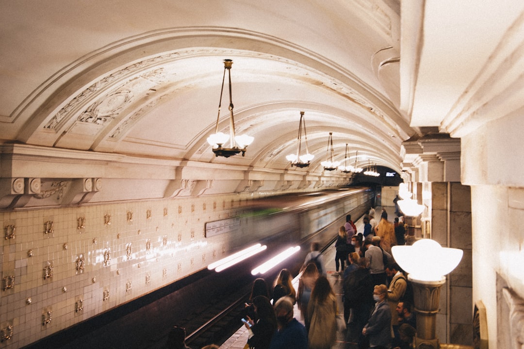 people walking on train station