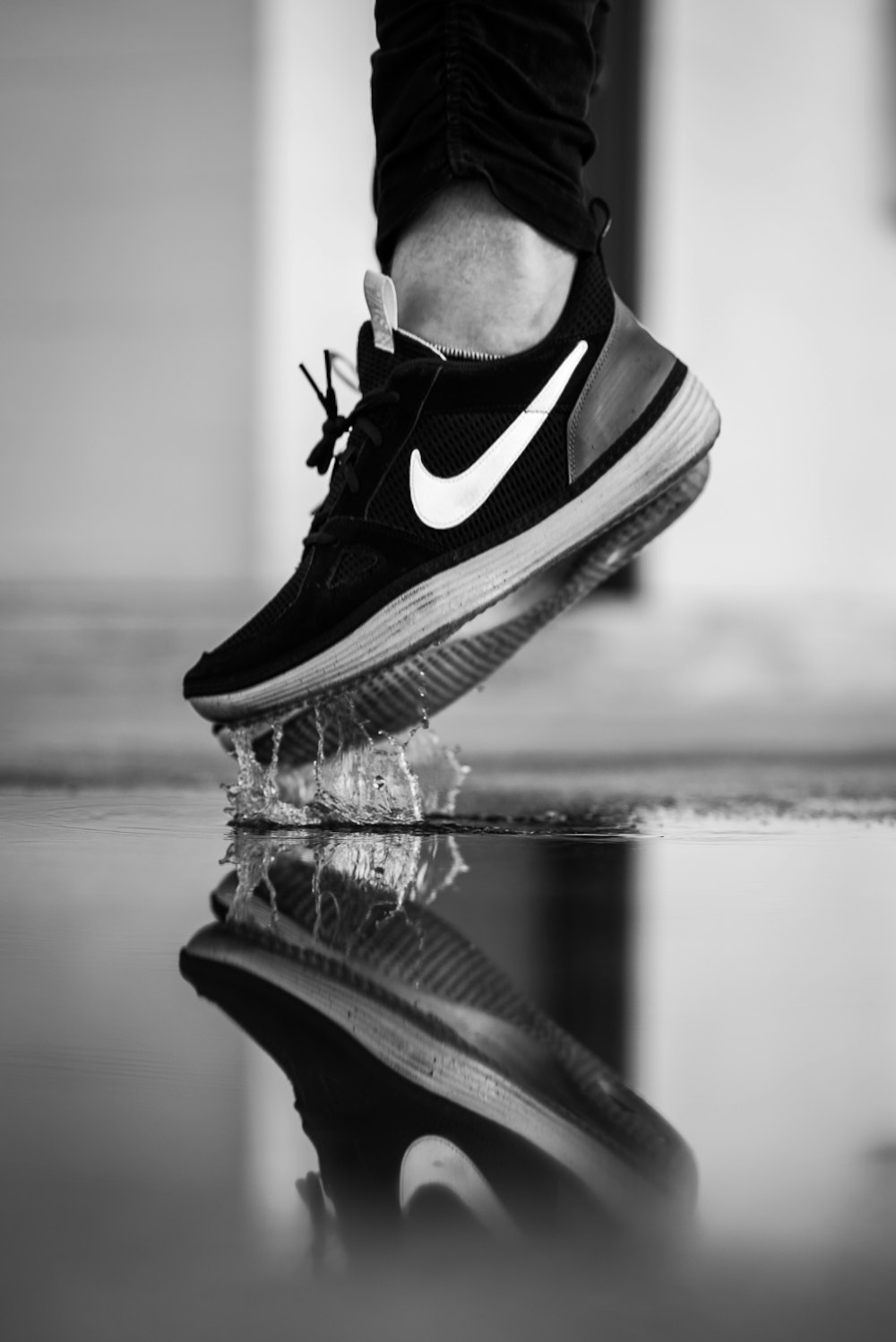 black and white nike sneakers