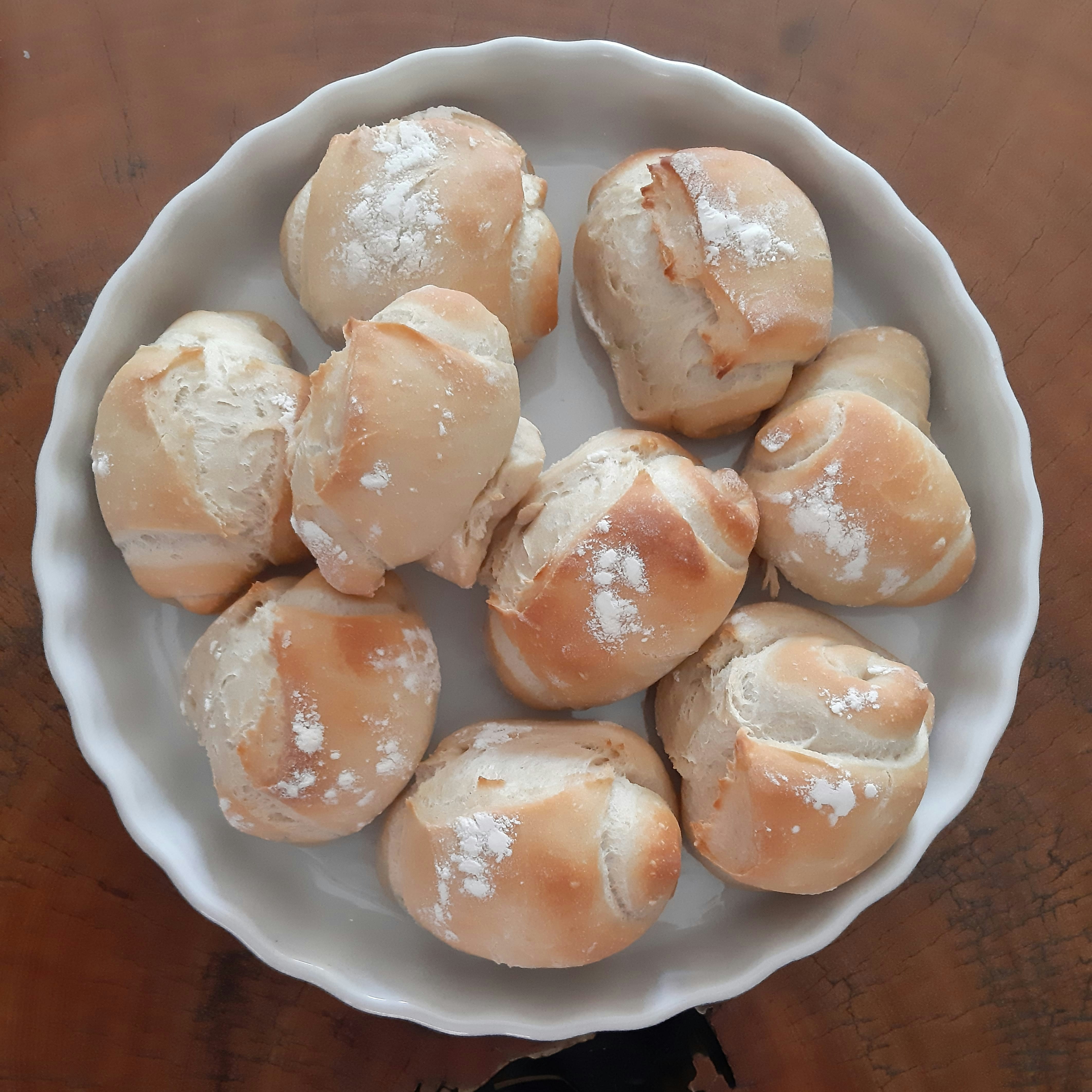 Fresh baked bread roll as side