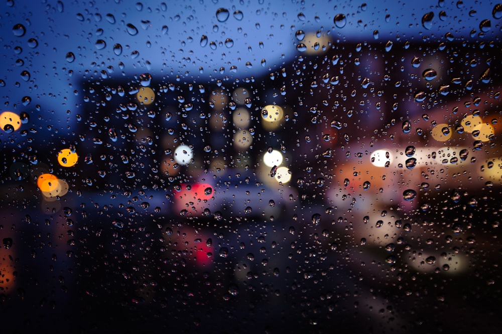 water droplets on glass window