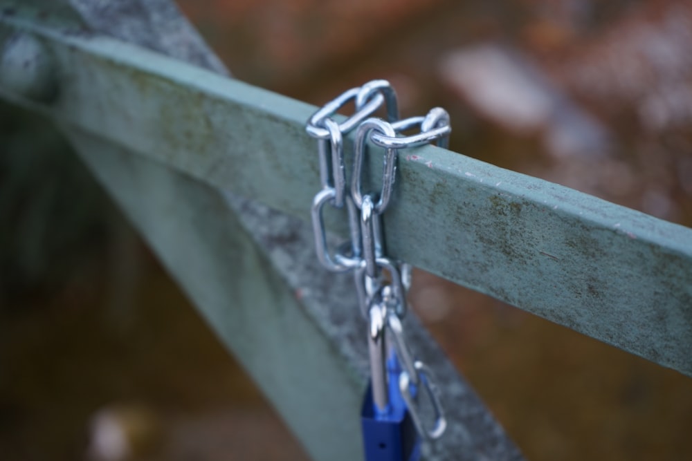 grey metal chain with padlock