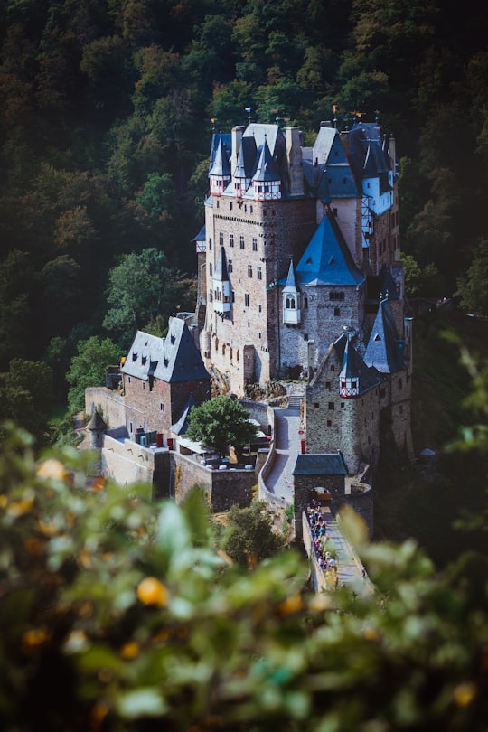 white and blue castle on green grass field in Burg Eltz Germany