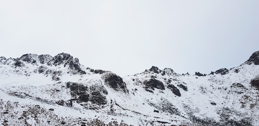 snow covered mountain during daytime