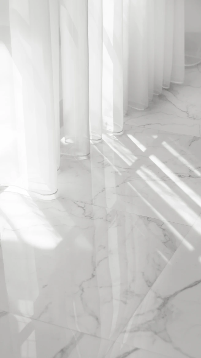 Polished marble floor