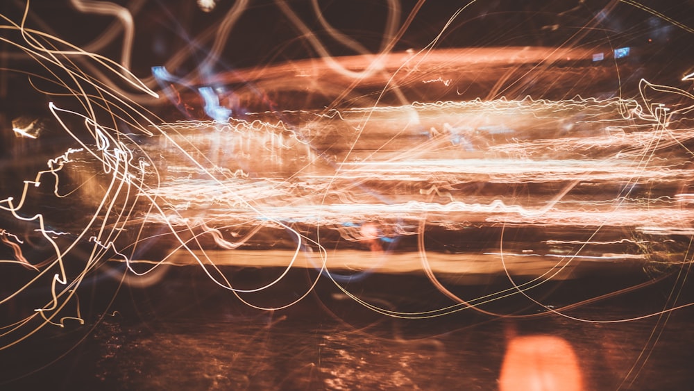 white and blue light streaks