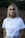 woman in white crew neck t-shirt