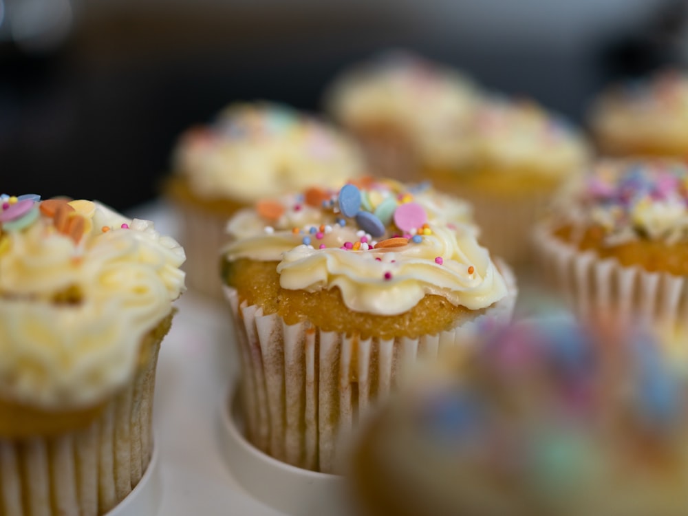 cupcake with white icing on top