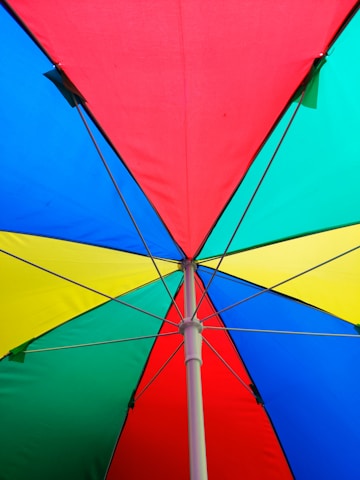 Close-up of a madtre beach umbrella fabric showing texture and quality.