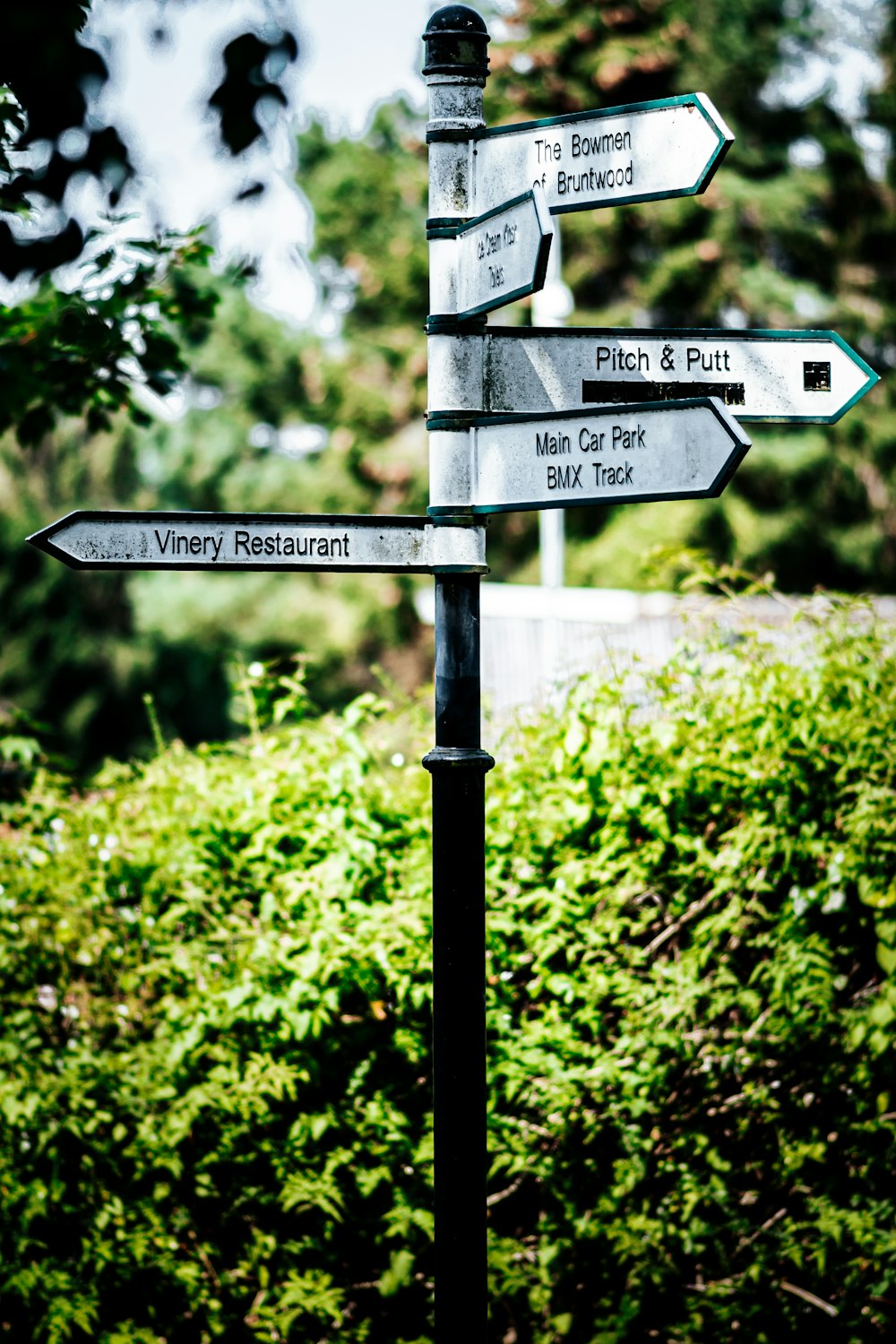 black and white street sign