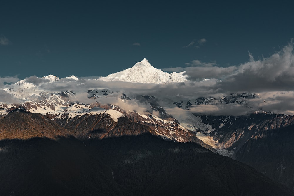 snow covered mountain under blue sky during daytime