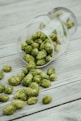 green vegetable in clear glass bowl