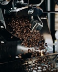 coffee beans on black table
