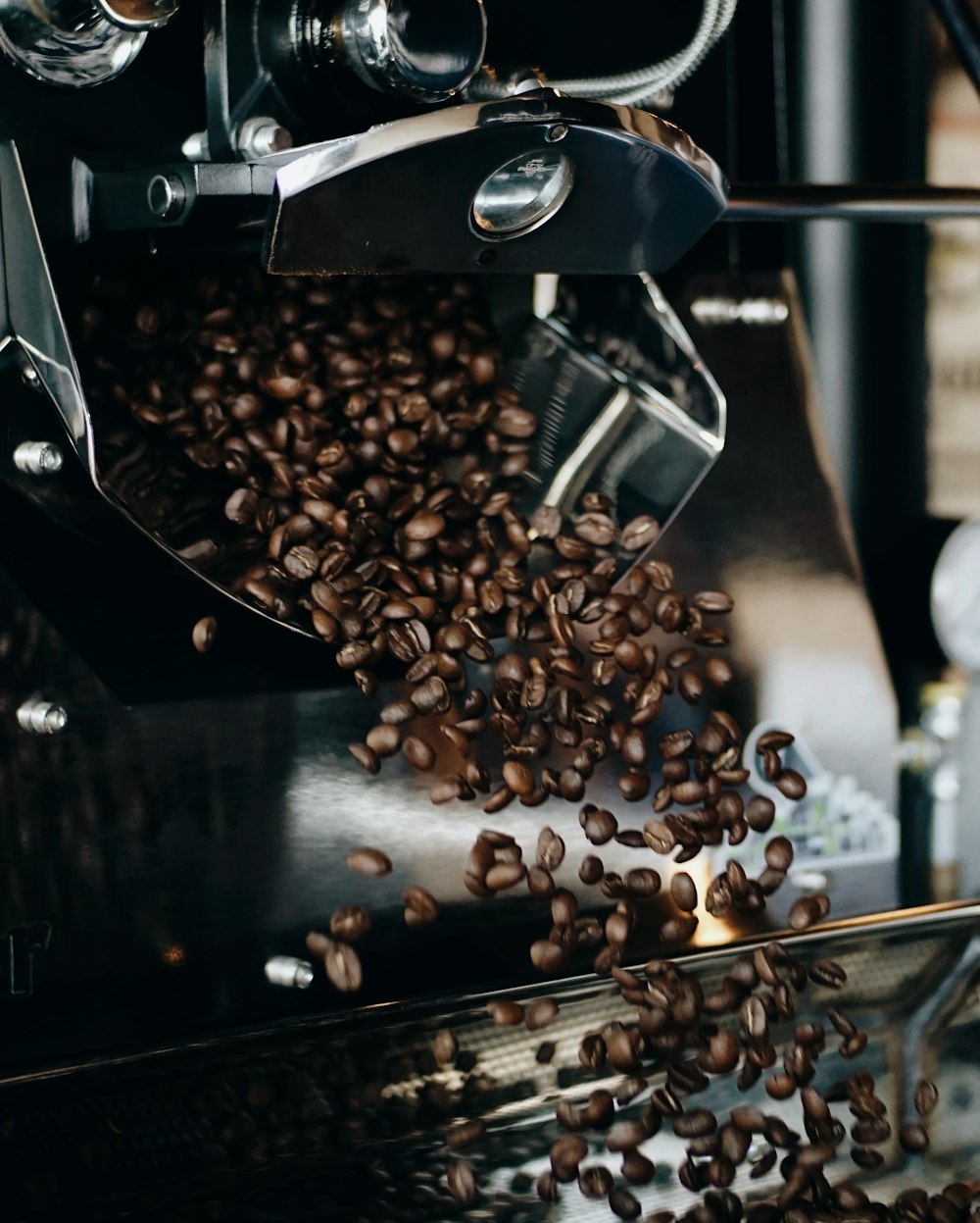 coffee beans on black table