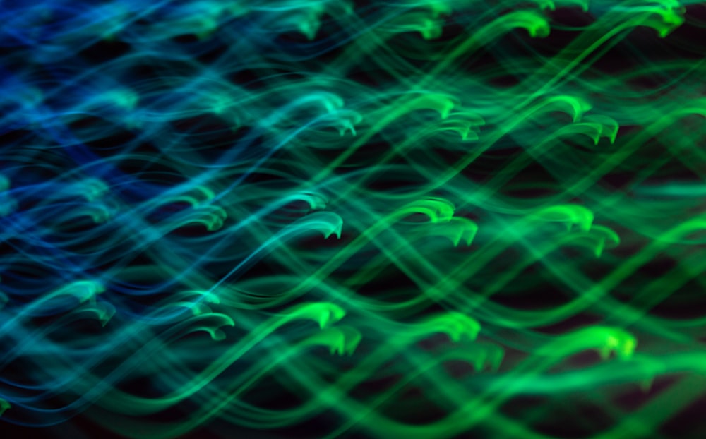 blue and green light digital wallpaper