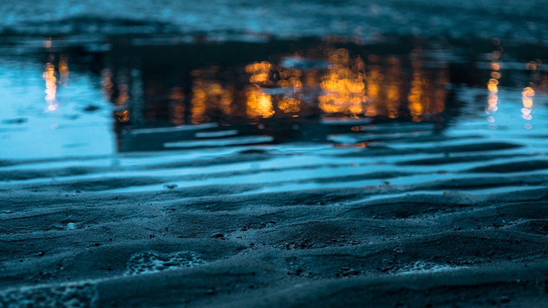 body of water during sunset