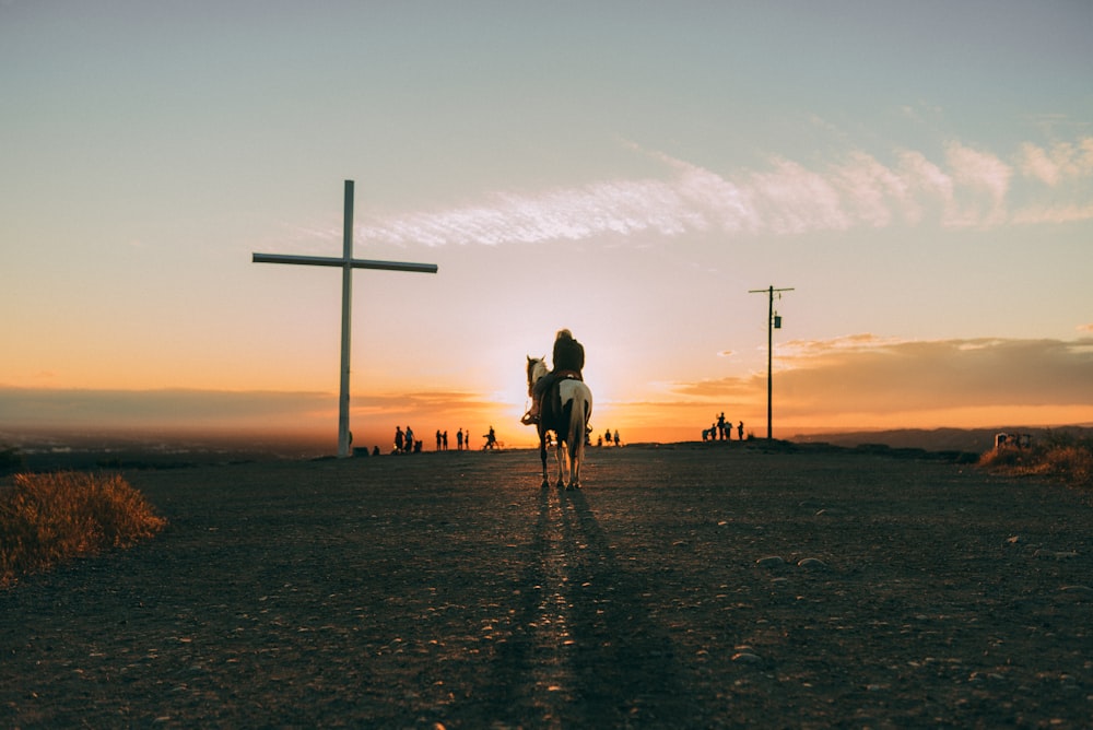 Silhouette von Menschen, die während des Sonnenuntergangs am Strand spazieren gehen