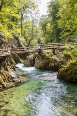 brown wooden bridge over river