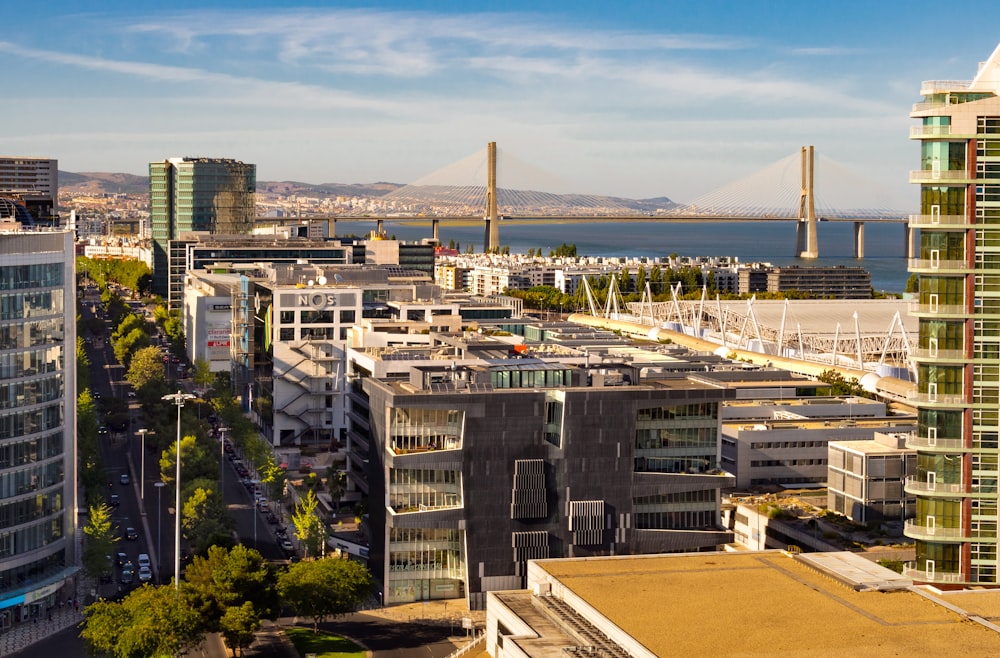 high rise buildings near body of water during daytime