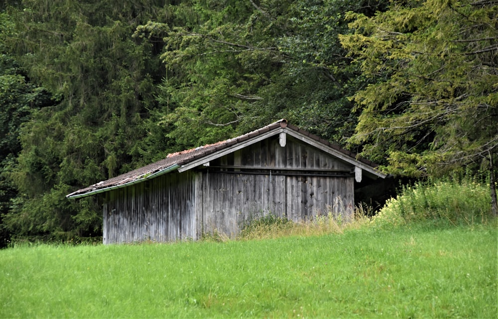 brown wooden house on green grass field