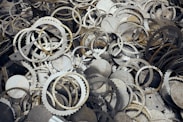 silver and gold round accessory