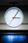 white analog watch at 10