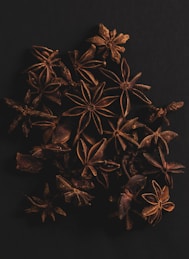 brown leaves on black surface