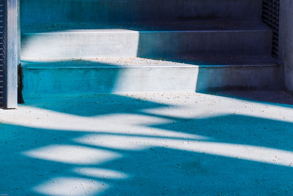 blue and white concrete floor