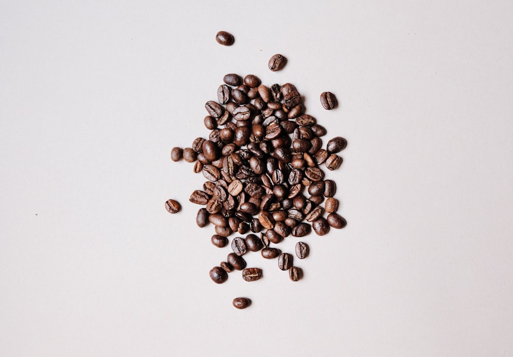 coffee beans on white surface