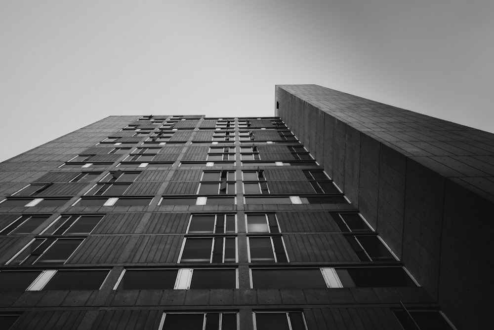 grayscale photo of high rise building