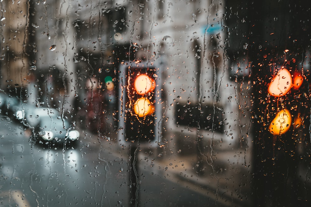 water droplets on glass window