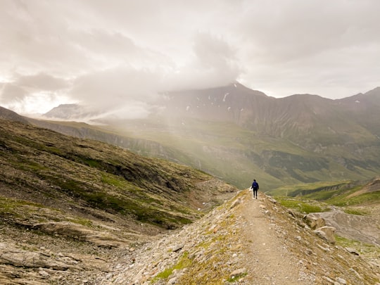 person walking on brown dirt road during daytime in Refuge Robert Blanc France