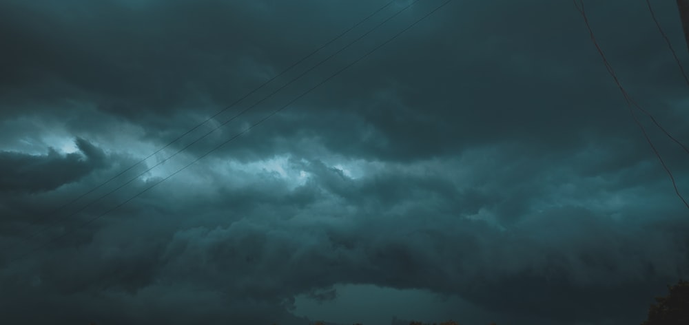 black and white clouds in the sky