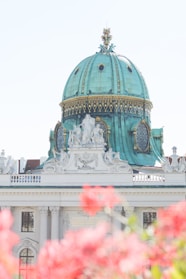 white and blue dome building