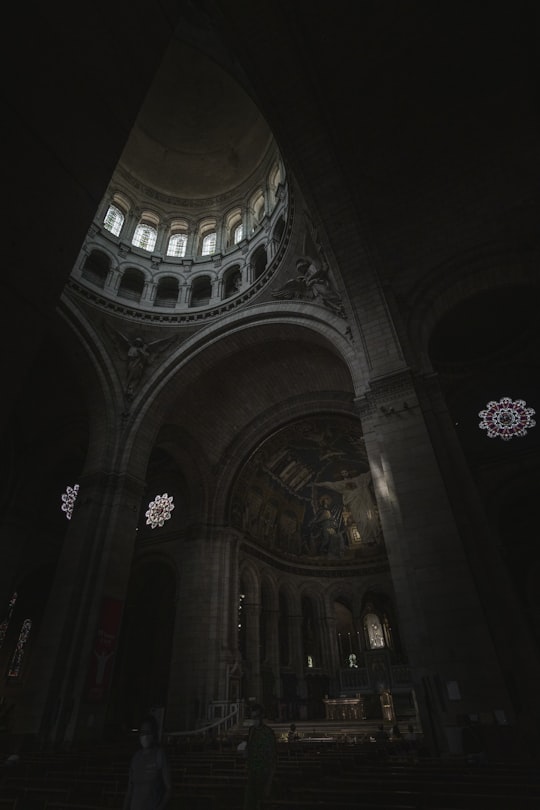 white and blue cathedral interior in Sacré-Cœur France