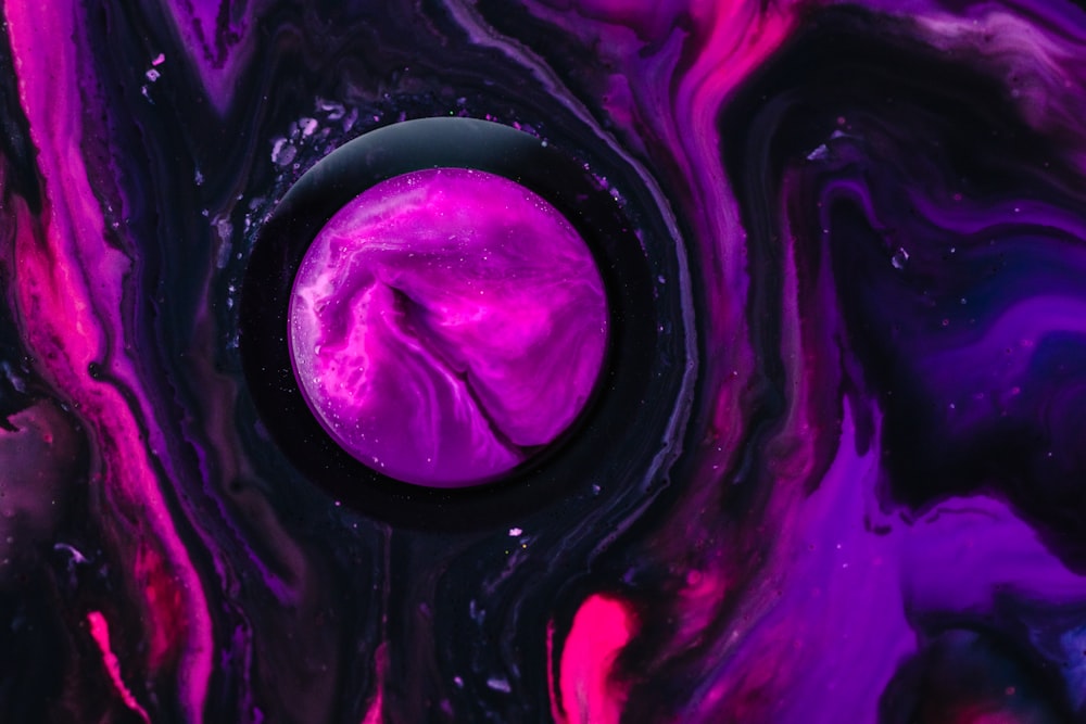 purple and black abstract painting