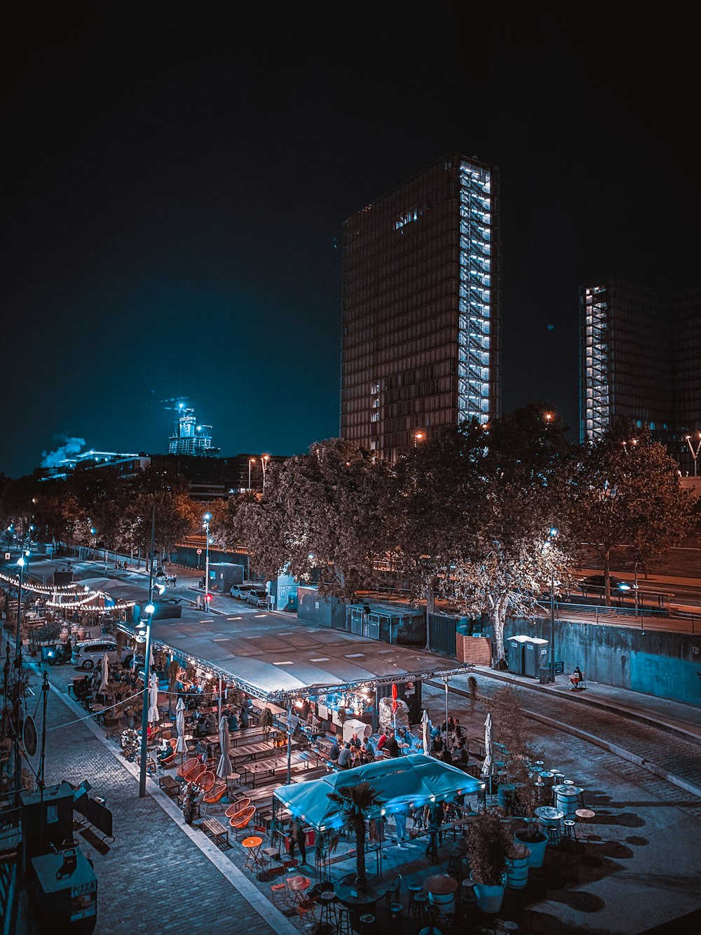 city buildings during night time