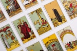 red and white trading cards
