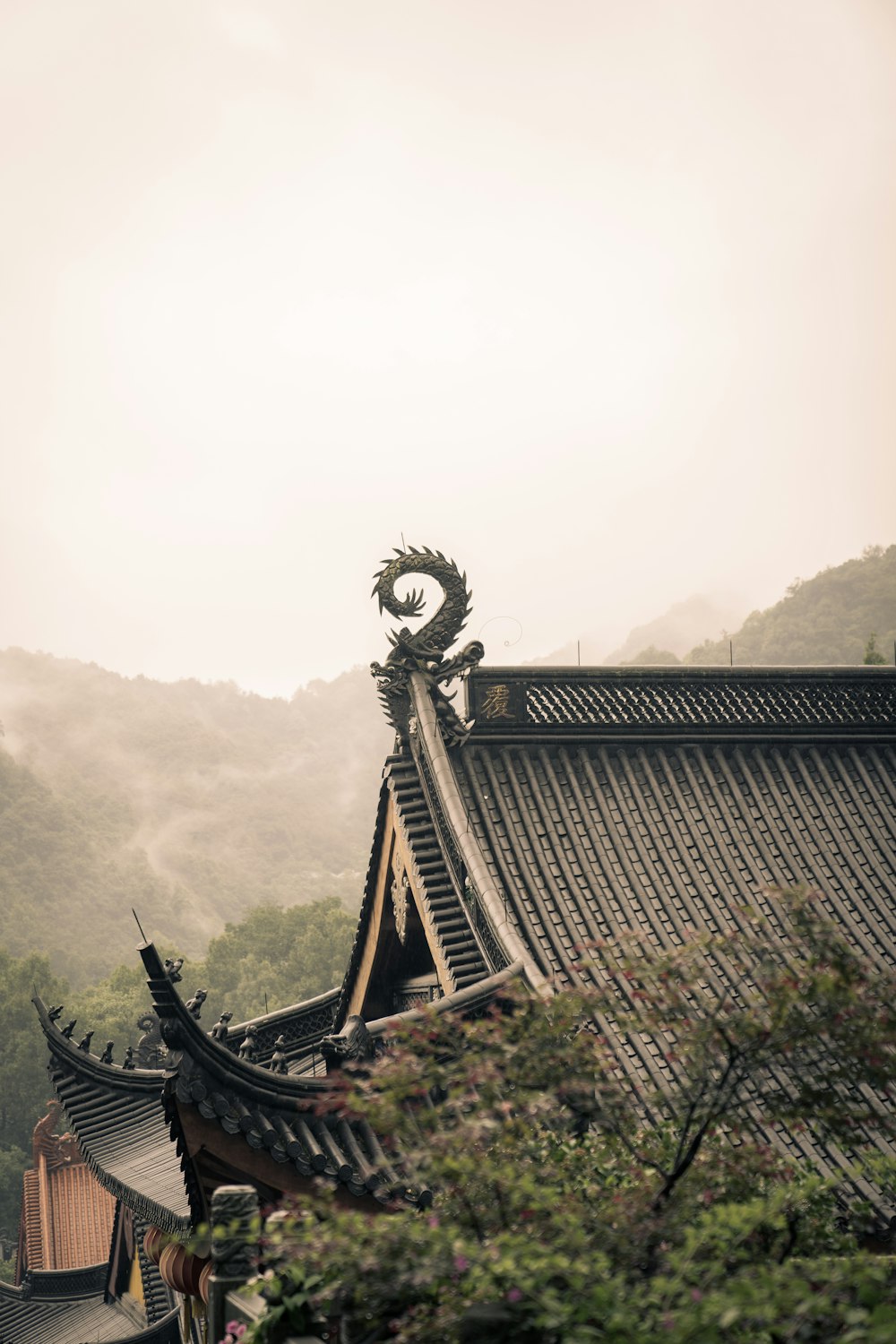 brown wooden tower on top of the mountain