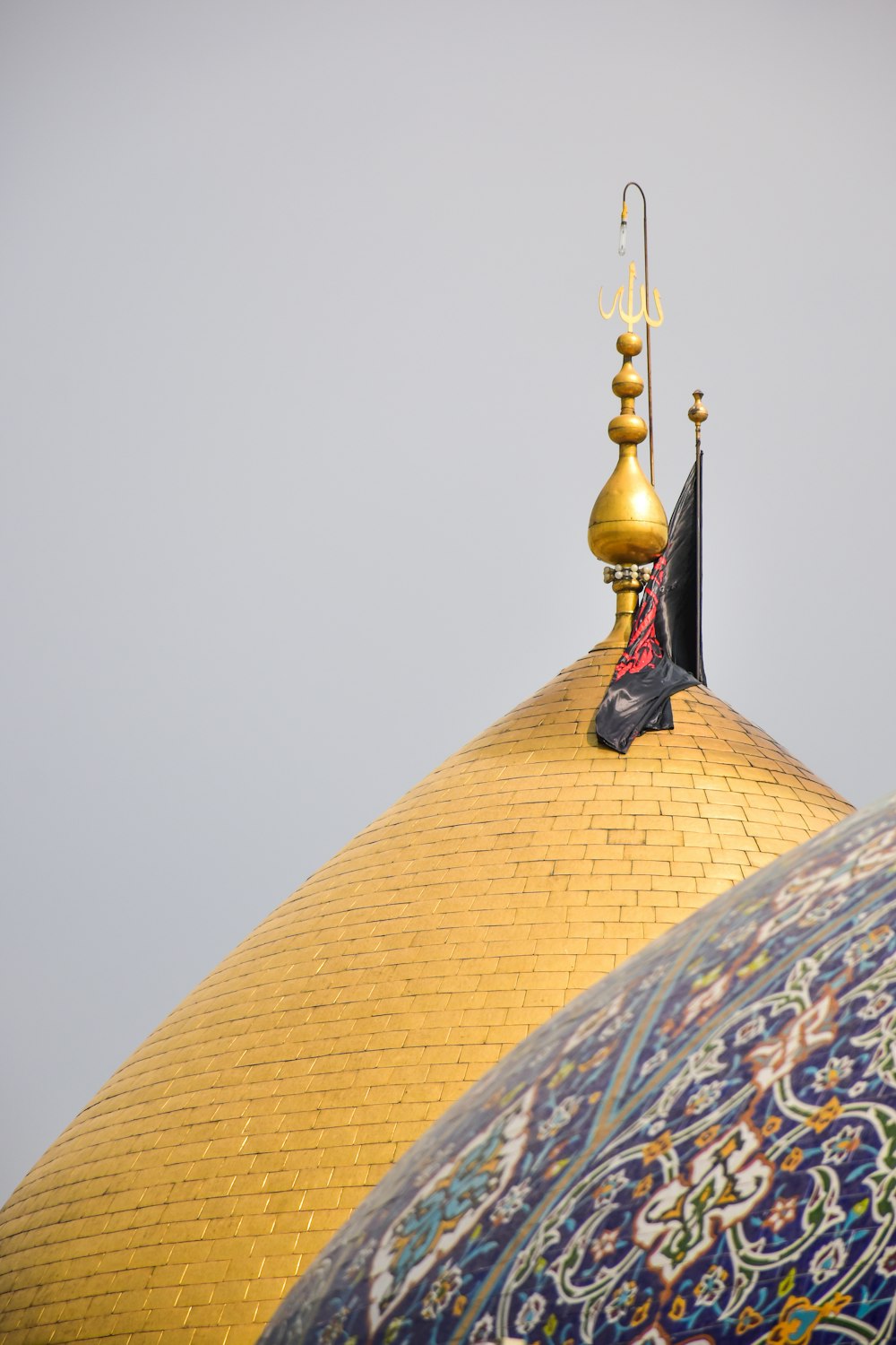 gold and blue dome building