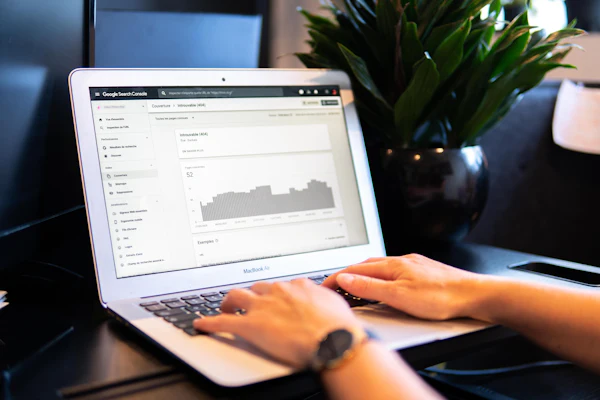 Website development on laptop