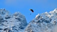 person in yellow parachute over snow covered mountain during daytime