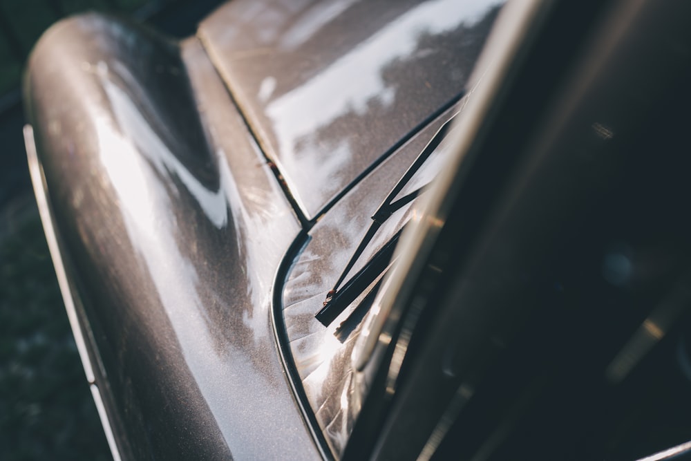 black car with side mirror