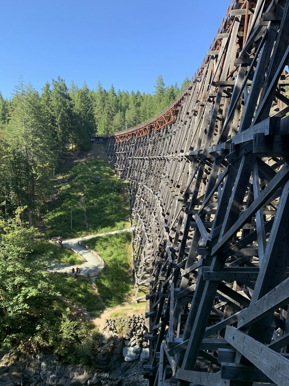 brown wooden bridge over river