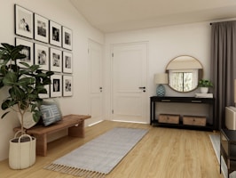 brown wooden coffee table near white wooden door