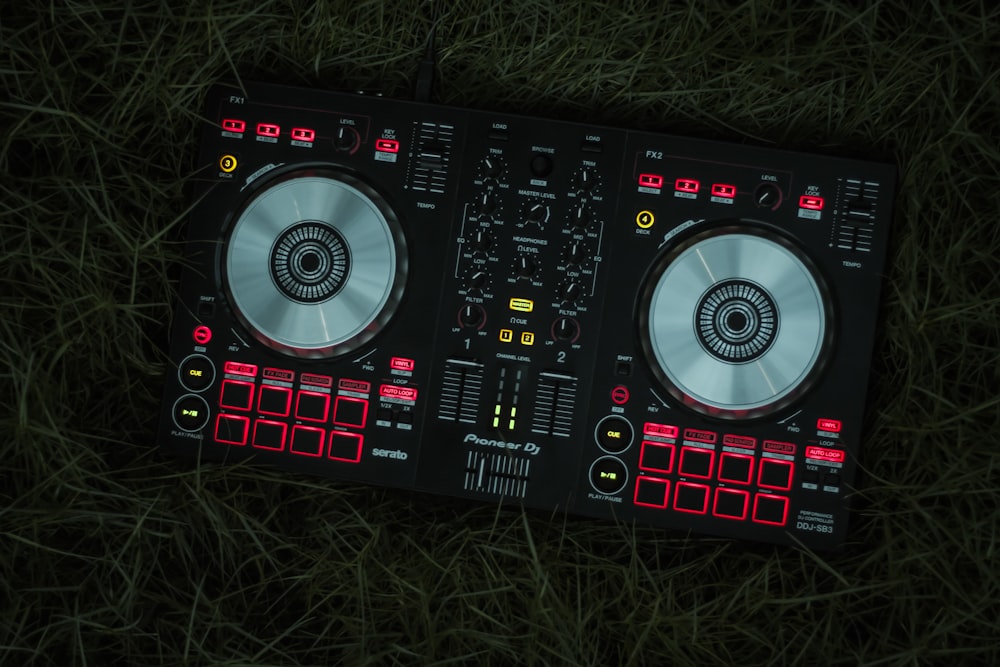 black and red dj controller
