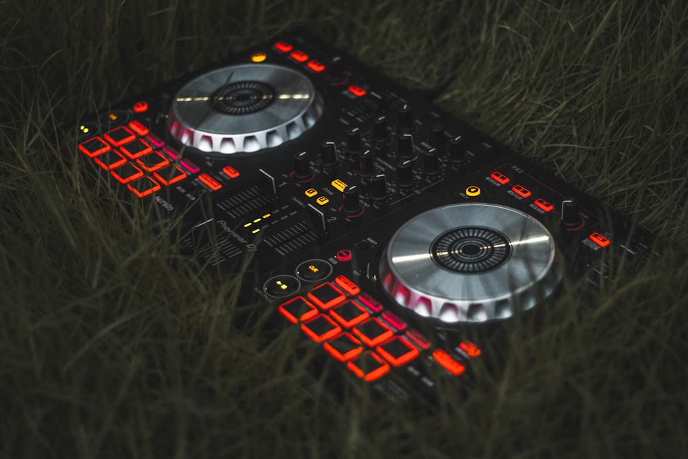 black and red dj controller