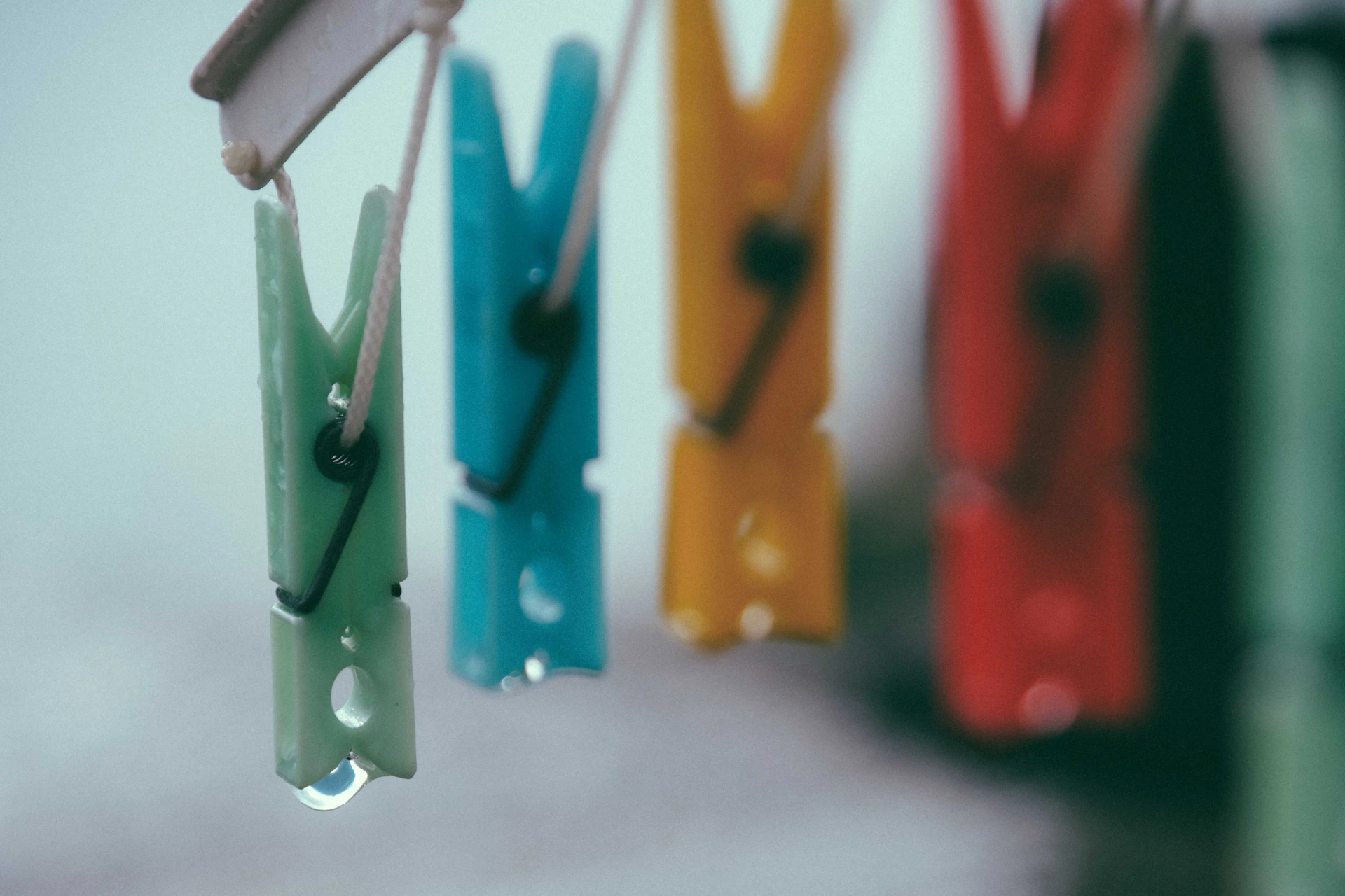 red yellow blue and green clothes pin