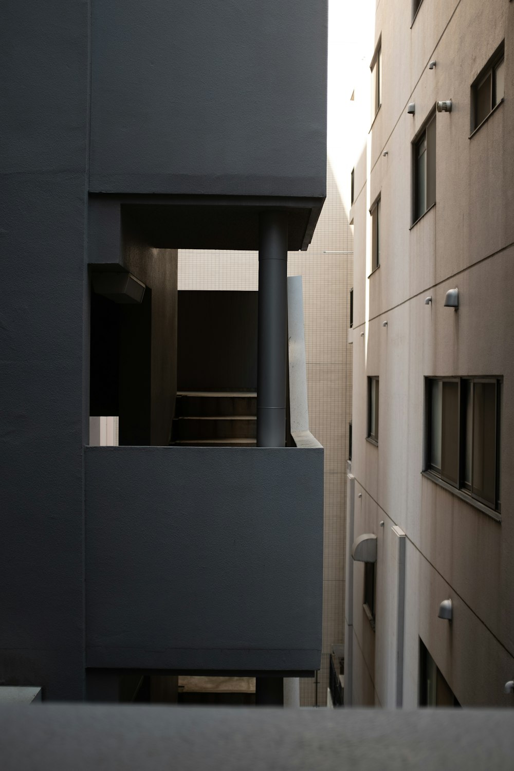 blue and white concrete building