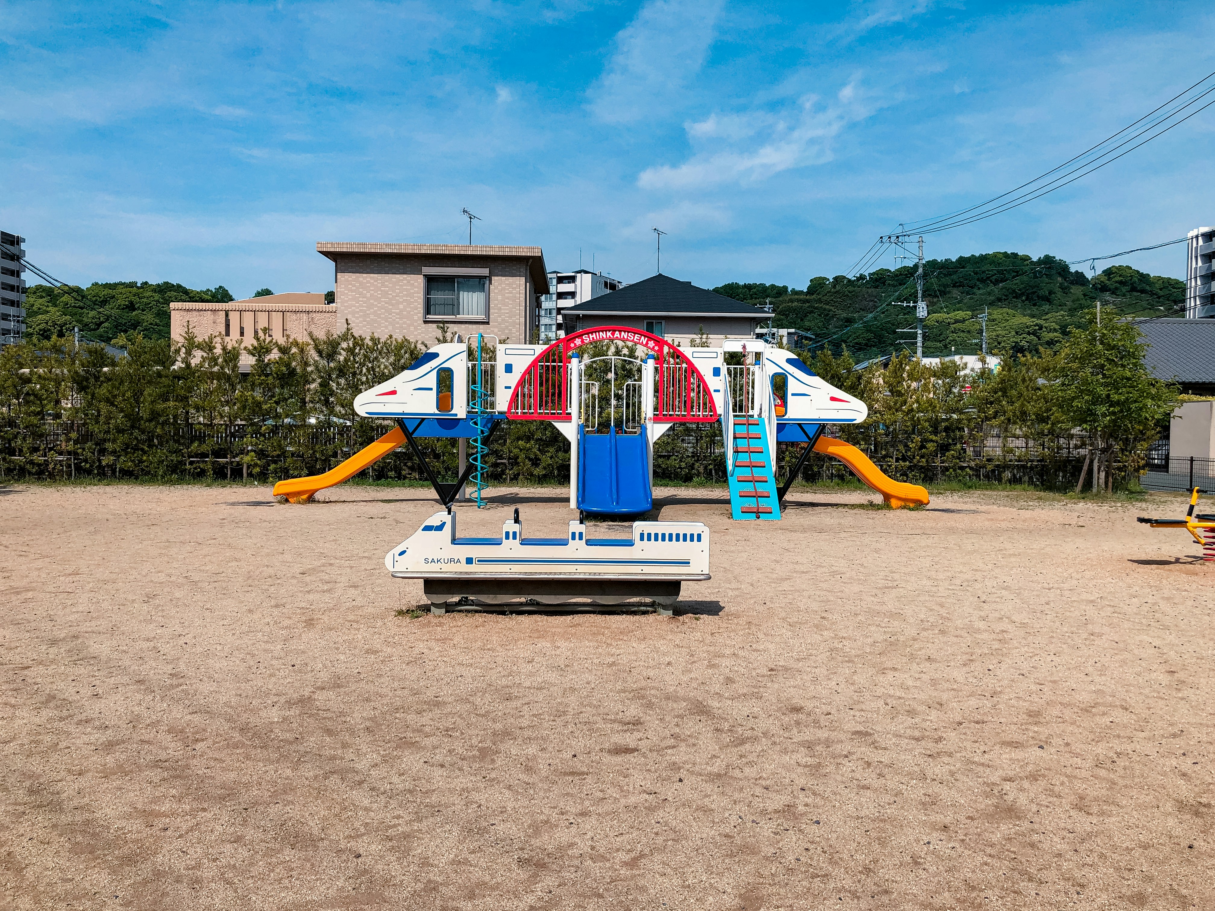 blue and white water slide